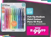 Game Pen + Gear Felt Tip Medium Point Colour Pens 10 Pack offer