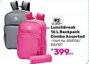 Game Quest Lunch Break 16L Backpack Combo Assorted-Each offer