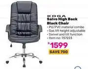 Game Koga Salvo High Back Black Chair offer