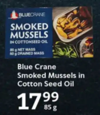 Oxford Freshmarket Blue Crane Smoked Mussels in Cotton Seed Oil offer