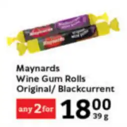 Oxford Freshmarket Maynards Wine Gum Rolls Original/ Blackcurrent offer