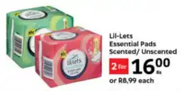 Oxford Freshmarket Lil-Lets Essential Pads Scented/ Unscented offer