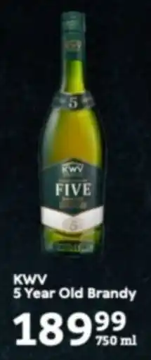 Oxford Freshmarket KWV 5 Year Old Brandy offer