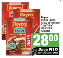 SuperSpar Royco Packet Sauce, Gravy or Marinade Assorted offer