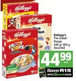 SuperSpar Kellogg's Pre-Sweet Range Assorted offer