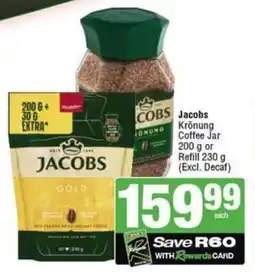 SuperSpar Jacobs Krönung Coffee Jar or Refill offer
