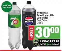 SuperSpar Pepsi Max, Pepsi Light, 7Up Carbonated Soft Drink offer