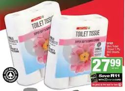 SuperSpar SPAR Mini Toilet Tissue 1 Ply 300 Sheets offer