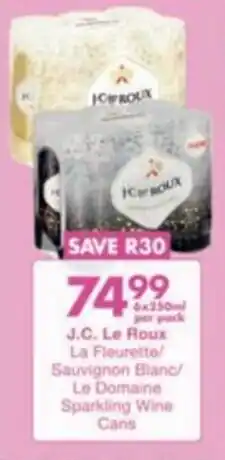 President Hyper J.C. Le Roux La Fleurette/ Sauvignon Blanc/ Le Domaine Sparkling Wine Cans offer