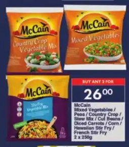 President Hyper McCain Mixed Vegetables Peas/ Country Crop/ Stew Mix/ Cut Beans/ Diced Carrots/ Corn/ Hawaiian Stir Fry/ French Stir Fry offer