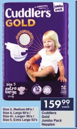 President Hyper Cuddlers Gold Jumbo Pack Nappies offer