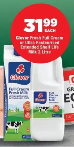 OK Foods Clover Fresh Full Cream or Ultra Pasteurised Extended Shelf Life Milk offer