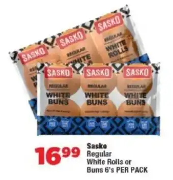 OK Foods Sasko Regular White Rolls or Buns offer