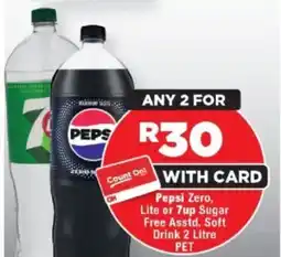 OK Foods Pepsi Zero, Lite or 7up Sugar Free Asstd. Soft Drink offer