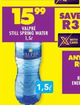 Shoprite VALPRÉ STILL SPRING WATER 1,5ℓ offer