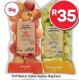 Pick n Pay Hypermarket PnP Red or Yellow Apples 3kg Each offer