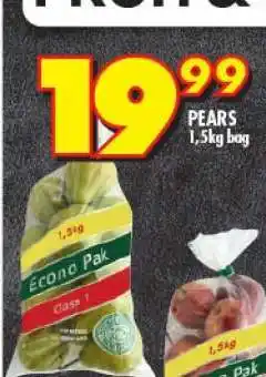 Shoprite PEARS 1,5kg bag offer
