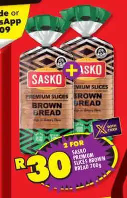 Shoprite Sasko Premium Slices Brown Bread 700g offer