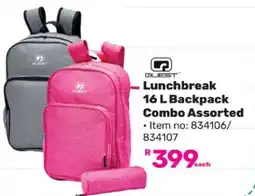 Game Lunchbreak 16 L Backpack Combo Assorted offer