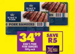 Shoprite KING'S PORK PORK BANGERS offer