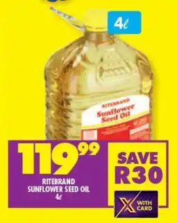 Shoprite Ritebrand Sunflower Seed Oil 4ℓ offer