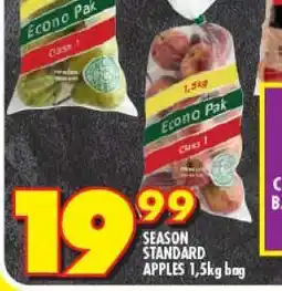 Shoprite SEASON STANDARD APPLES 1,5kg bag offer