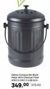 Leroy Merlin Delinia Compost Bin Black Metal With Charcoal Filter W18.5 x D18.5 x H28.5cm offer