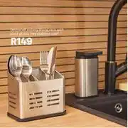 Leroy Merlin Delinia Loft Cutlery Drying Rack With Black Plastic Trey Stainless Steel offer
