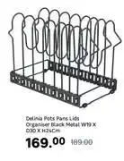 Leroy Merlin Delinia Pots Pans Lids Organiser Black Metal W19 x D30 x H24cm offer