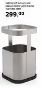 Leroy Merlin Delinia Loft Cutlery & Utensil Holder With Drainer Stainless Steel offer