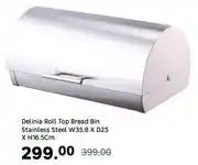 Leroy Merlin Delinia Stainless Steel Roll Top Bread Bin W35.8 x D25 x H16.5cm offer