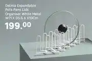 Leroy Merlin Delinia Expandable Pots Pans Lids Organiser White Metal W71 x D5.6 x H13cm offer