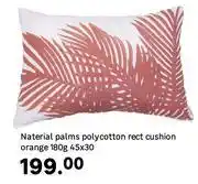 Leroy Merlin Naterial Palms Polycotton Rect Cushion Orange 180g-45 x 30 offer