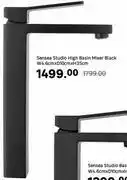 Leroy Merlin Sensea Studio High Basin Mixer Black W4.6cm x D10cm x H35cm offer