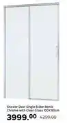 Leroy Merlin Sensea Shower Door Single Slider Remix Chrome With Clear Glass 100 x 195cm offer