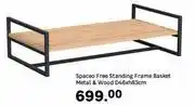 Leroy Merlin Spaceo Free Standing Frame Basket Metal & Wood D46 x H83cm offer