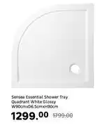 Leroy Merlin Sensea Essential Shower Tray Quadrant White Glossy W90cm x D6.5cm x H90cm offer