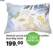 Leroy Merlin Naterial Savana Polycotton Rect Cushion Blue 180g-45 x 30 offer