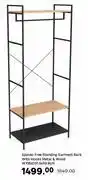 Leroy Merlin Spaceo Free Standing Garment Rack With Hooks Metal & Wood W106 x D51.5 x H9.8cm offer