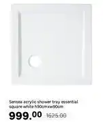 Leroy Merlin Sensea Acrylic Shower Tray Essential Square White H90cm x W90cm offer