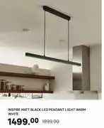 Leroy Merlin Inspire Matt Black LED Pendant Light Warm offer