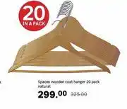 Leroy Merlin Spaceo Wooden Coat Hanger 20 Pack Natural offer