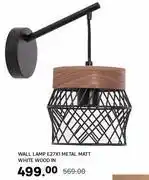 Leroy Merlin Wall Lamp E27X1 Metal Matt White Wood In offer