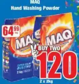 Boxer Maq hand washing powder offer