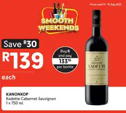 Makro’s liquor Kanonkop kadette cabernet sauvignon offer