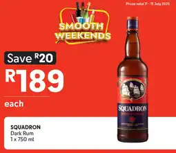 Makro’s liquor Squadron dark rum offer