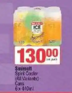 Spar Tops Smirnoff offer