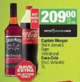 Spar Tops Captain Morgan Black Jamaica Rum & Coca-Cola offer