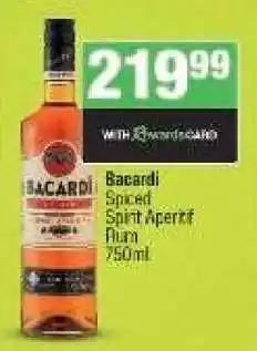 Spar Tops Bacardi Spiced Spirit Aperitif Rum 750 ml offer