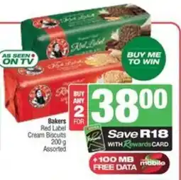 SuperSpar Bakers red label cream biscuits offer